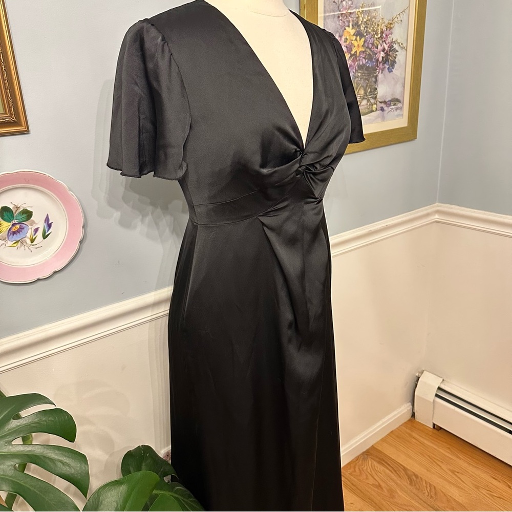 Show Me Your Mumu Rome Twist Gown Black Medium Evening Formal Silky Wedding - Picture 3 of 10